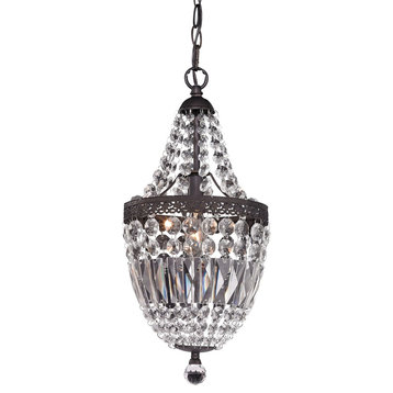 Sterling 122-026 Mini Chandelier, Dark Bronze and Clear