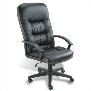 Boss Office Products Leather High Back Executive Chair in Black