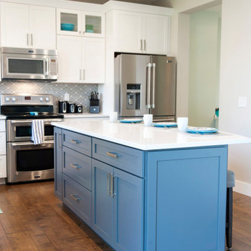 Bold Blue & White Transitional Kitchen