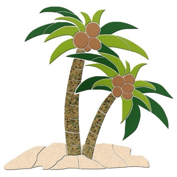 Palm Tree 1 Ceramic Swimming Pool Mosaic 18"x17"