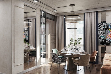 Проект 3-х комнатной квартиры с элементами лофта и элегантной классикой.
