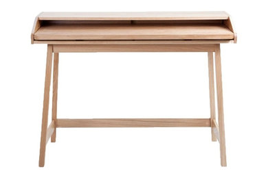 Bureau Design Avec Plateau Coulissant "St James" 116cm Chêne - Paris Prix