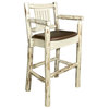 Captain's Barstool, Ready to Finish With Upholstered Seat, Saddle Pattern