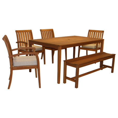 Caligari 6-Piece Eucalyptus Dining Set