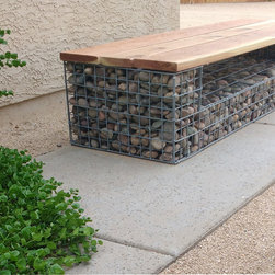 Custom Gabion Bench Seat - Outdoor Benches