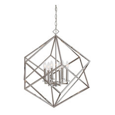 Uttermost Euclid 6 Light Nickel Cube Pendant