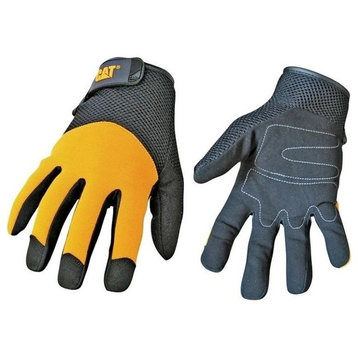 Cat CAT012215J Men's Padded Palm Glove, Jumbo, Black & Yellow