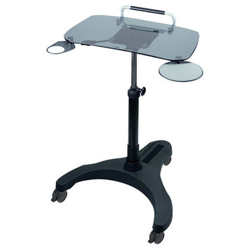 Aidata, Sit, Stand Mobile Laptop Workstation, Glass