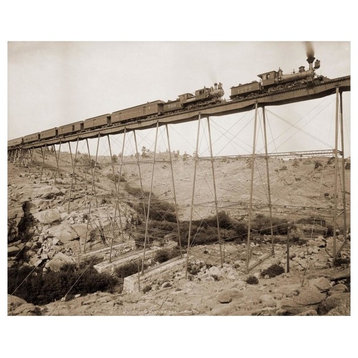"Dale Creek Bridge, Wyoming, Union Pacific Railway, 1885" Paper Art, 24"x20"