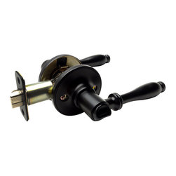 Designers Impressions - Villa Design Matte Black Door Lever, Privacy (Bed/Bath) - Door Levers