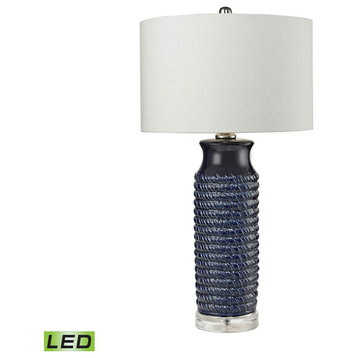 Elk Home Wrapped Rope Table Lamp, Navy Blue, LED