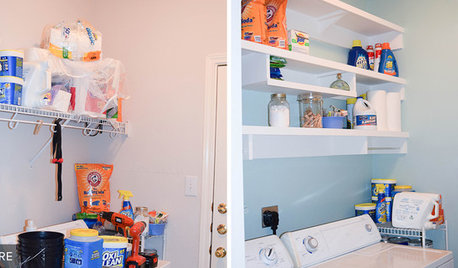 Reader Laundry Room: Building Her Own Shelves for $115 in Texas