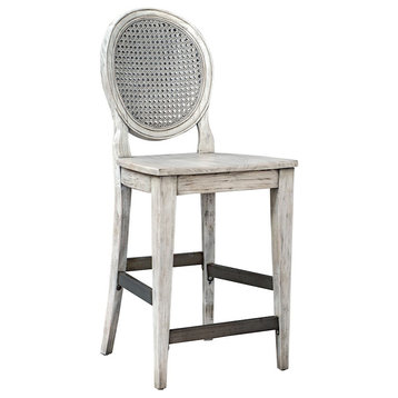 Uttermost Clarion Aged White Counter Stool, 25438