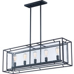 Maxim Lighting - Era Chandelier - Black, E26 Medium Incandescent - Geometric metal frames finished in Black support panes of clear Seedy glass, provides for a refined restoration look.   Add vintage bulbs (not included) to complete the authentic feel of this design.
