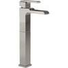 Delta Ara Single Handle Vessel Channel Bathroom Faucet, Stainless, 768LF-SS