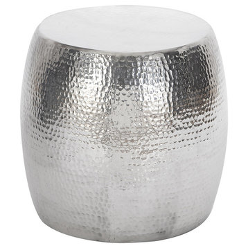 Contemporary Silver Aluminum Metal Accent Table 16178