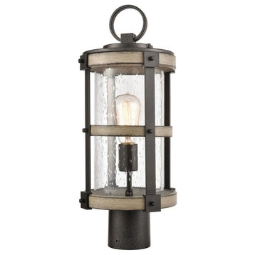 1 Light Outdoor Post Mount in Transitional Style - 19 Inches tall and 8 inches