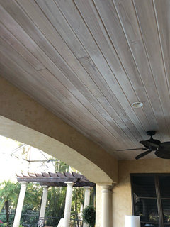 Cedar plank ceiling