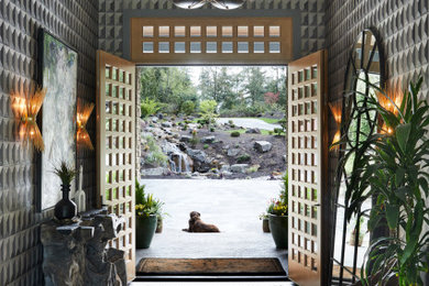 Example of a trendy entryway design in Seattle