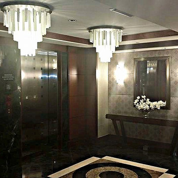 CONTEMPORARY FOYER LIGHTING, MODERN ENTRY CHANDELIER FOR HIGH CEILING FOYER