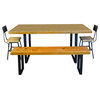 Reclaimed Wood Dining Table, Bench, Endurovar Finish, 30x72x30, Dark Walnut