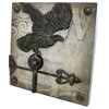 Square Metal Wall Plaque with Eagle Weathervane