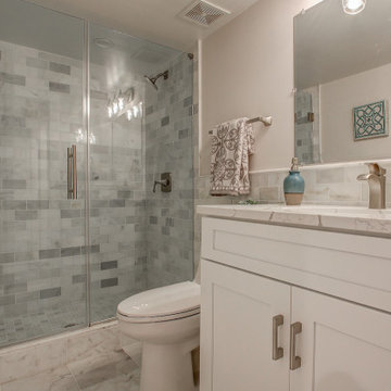 Bathroom Remodeling With Corner Tub, Standing Shower, Sink & Cabinet, Kansas