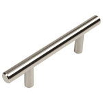 Cosmas - Cosmas 305-3.5SN Satin Nickel 3-1/2&rdquo; CTC (89mm) Euro Bar Pull - 3-1/2" Hole Centers