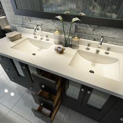 Ace 73 inch Double Sink Bathroom Vanity Set in Black Finish - Bathroom Vanities And Sink Consoles