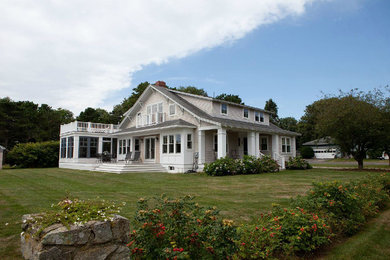 Inspiration for a coastal exterior home remodel in Portland Maine