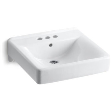 Kohler Soho 20" X 18" Arm Bathroom Sink w/ 4" Holes, White