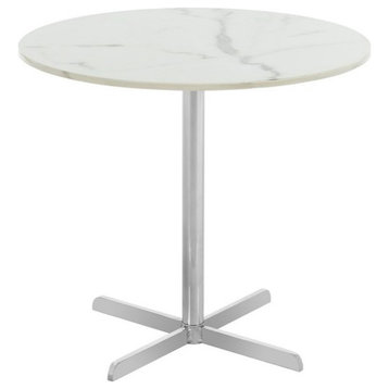 Safavieh Winnie Round Side Table, White/Chrome