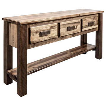 Montana Woodworks Homestead Transitional Wood Console Table in Brown