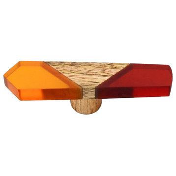 Fusion 3 in. Red and Orange Wood Cabinet Knob, Pack of 10