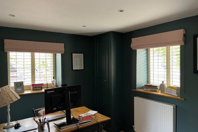 This is an example of a contemporary home office in West Midlands.