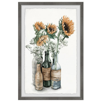 "Sunflower Centerpiece" Framed Painting Print, 16"x24"