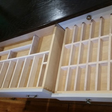 Kitchen Island with Tupperware Organizer, Spice Drawer, and Cutting Board