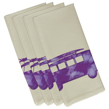Beachdrive, Geometric Print Napkin, Purple, Set of 4