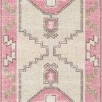 Momeni - Anatolia ANA-2 Machine Made Pink Runner 2'3"x7'6" - The pastel color palette of the Anatolia Collection presents the softer side of tribal style. Subdued shades of pink, baby blue and brown fill the field and ornamental rug borders with classical medallions and vine and dot motifs. Crafted in an innovative combination of natural wool and nylon threads, modern machining mimics ancestral weaving techniques to create a series of chic floor coverings that are superior in beauty and performance.
