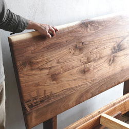 Walnut Stone Plinth Bed - Bed Frames