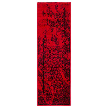 Safavieh Adirondack Collection ADR101 Rug, Red/Black, 2'6"x20'