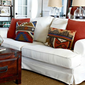Ekeskog 3 Seater Slipcovers in Herringbone Ivory fabric