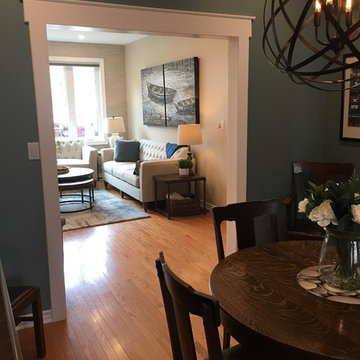 Living room/dining room transformation and Entry
