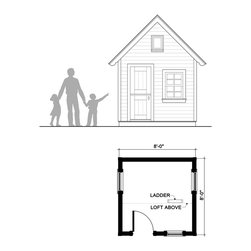8'x8' Playhouse With Loft - Plans - Products