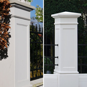 gate and fence posts for the entrance