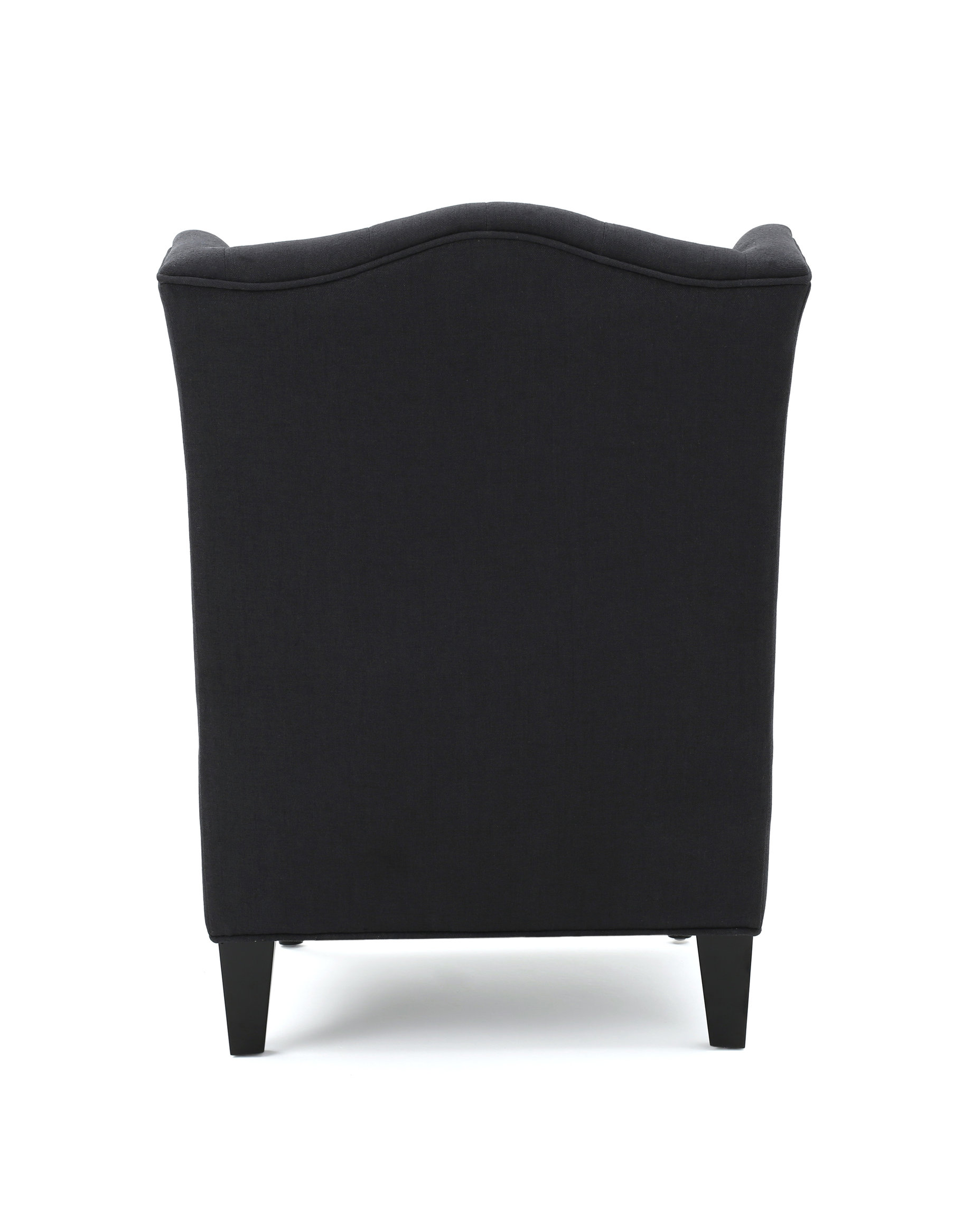 GDF Studio Adriana Tall Wingback Tufted Fabric Club Chair, Dark Charcoal