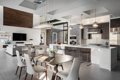 Inspiration for a contemporary dining room remodel in Miami