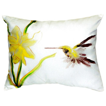 Yellow Hummingbird No Cord Pillow - Set of Two 16x20