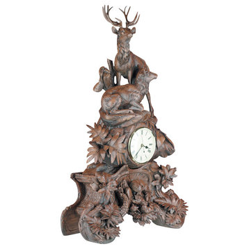 Elk Clock With Ivory Face
