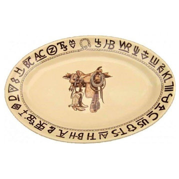 Boots and Brands Western Oval Serving Platter